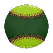 パーソナライズされたCALM保と緑のテキスト 野球ボール (裏面)