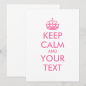 パーソナライズされたCALM保とYOUR TEXT – ピンク色の単語 (正面/裏面)