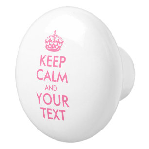 パーソナライズされたCALM保とYOUR TEXT – ピンク色の単語 セラミックノブ