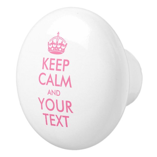 パーソナライズされたCALM保とYOUR TEXT – ピンク色の単語 セラミックノブ (右)