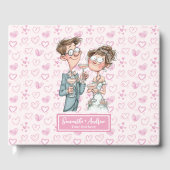 パーソナライズされたCartoon Newlywedsゲストブック ゲストブック (正面)