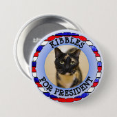 パーソナライズされたCat for President Button 缶バッジ (正面&裏面)