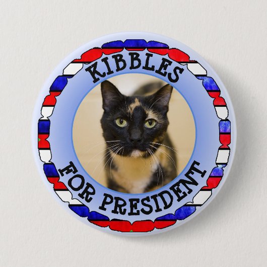 パーソナライズされたCat for President Button 缶バッジ (正面)