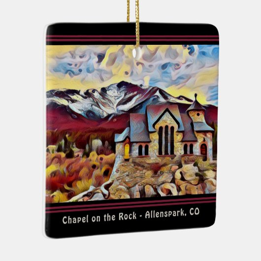 パーソナライズされたChapel on the Rock Coloradoクリスマス セラミックオーナメント (右)