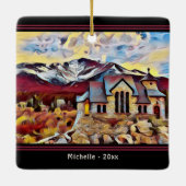 パーソナライズされたChapel on the Rock Coloradoクリスマス セラミックオーナメント (裏面)