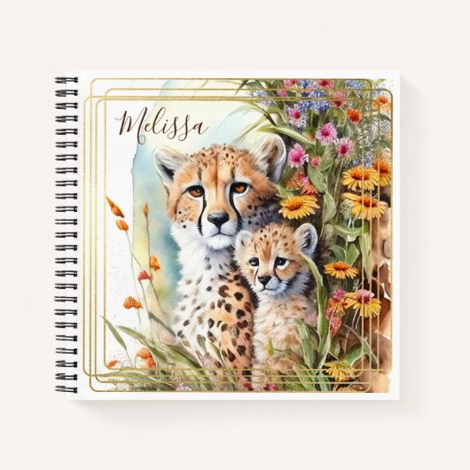 パーソナライズされたCheetah School Office Notebook Gift ノートブック (正面)