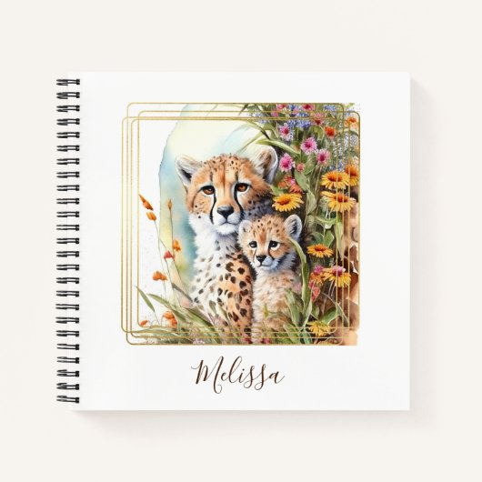 パーソナライズされたCheetah School Office Notebook Gift ノートブック (正面)