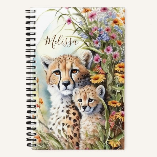 パーソナライズされたCheetah School Office Notebook Gift ノートブック (正面)