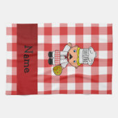 パーソナライズされたchefに赤イタリアン白の名前を付けます キッチンタオル (横)