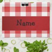 パーソナライズされたchefに赤イタリアン白の名前を付けます キッチンタオル (折り畳み)