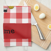 パーソナライズされたchefに赤イタリアン白の名前を付けます キッチンタオル (四つ折り)