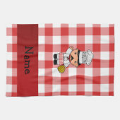 パーソナライズされたchefに赤イタリアン白の名前を付けます キッチンタオル (横)