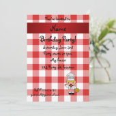 パーソナライズされたchefに赤イタリアン白の名前を付けます 招待状 (スタンド正面)