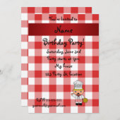 パーソナライズされたchefに赤イタリアン白の名前を付けます 招待状 (正面/裏面)