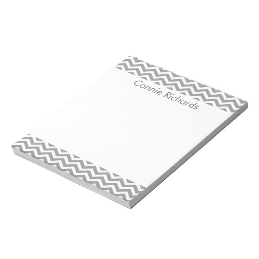 パーソナライズされたChevron Notepad – グレー ノートパッド (回転)