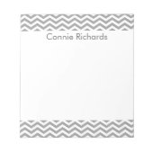 パーソナライズされたChevron Notepad – グレー ノートパッド (正面)