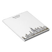 パーソナライズされたChicago Skylineメモ帳 ノートパッド (アングル)