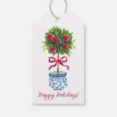 パーソナライズされたChinoiserie Topiary Holiday ギフトタグ (正面)