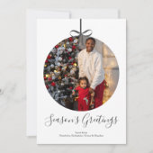 パーソナライズされたChristmas Bauble Photo Frame シーズンカード (正面)