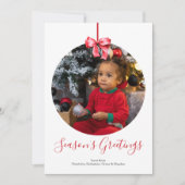 パーソナライズされたChristmas Bauble Photo Frame シーズンカード (正面)
