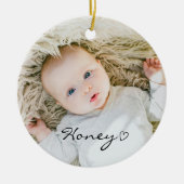 パーソナライズされたChristmas Decor、カスタム家族の写真 セラミックオーナメント (正面)