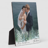 パーソナライズされたChristmas Green Pine Forest写真 フォトプラーク (側面)