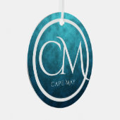 パーソナライズされたCMケープメイNJビーチクリスマス メタルオーナメント (正面右)