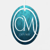 パーソナライズされたCMケープメイNJビーチクリスマス メタルオーナメント (正面左)