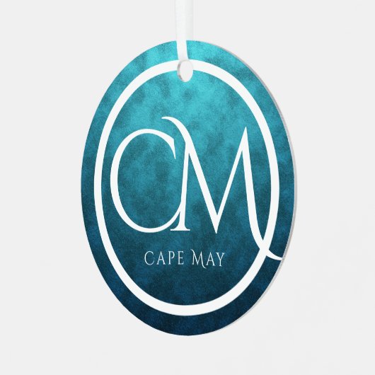 パーソナライズされたCMケープメイNJビーチクリスマス メタルオーナメント (正面左)