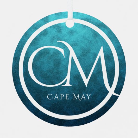 パーソナライズされたCMケープメイNJビーチクリスマス メタルオーナメント (正面)