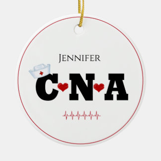 パーソナライズされたCNAクリスマスオーナメント セラミックオーナメント