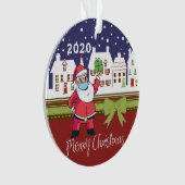 パーソナライズされたCOVIDクリスマスツおもしろいリーカスタマイズ オーナメント (正面)