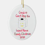 パーソナライズされたCovid-19はクリスマスでストップきない セラミックオーナメント (右)