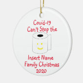 パーソナライズされたCovid-19はクリスマスでストップきない セラミックオーナメント (左)