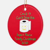 パーソナライズされたCovid-19はクリスマスでストップきない セラミックオーナメント (左)