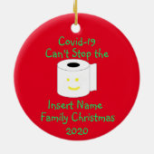 パーソナライズされたCovid-19はクリスマスでストップきない セラミックオーナメント (裏面)