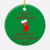 パーソナライズされたCovid-19はクリスマス用セストップラミックスができない セラミックオーナメント (裏面)
