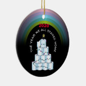 パーソナライズされたCOVID 2020クリスマス私たちは家にいた セラミックオーナメント (右)