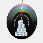 パーソナライズされたCOVID 2020クリスマス私たちは家にいた セラミックオーナメント (左)