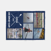 パーソナライズされたCrew Rowing Photo Collageチーム名 フリースブランケット (正面(横))