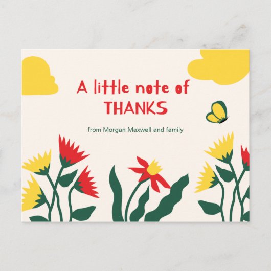 パーソナライズされたCute Personal Thank ポストカード (正面)