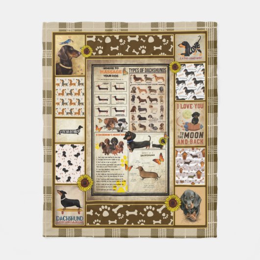パーソナライズされたDachshund Knowledge Beautiful Gift フリースブランケット (正面)