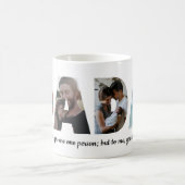 パーソナライズされたDADA 4フォトコラージュパパ父の日 コーヒーマグカップ (中央)