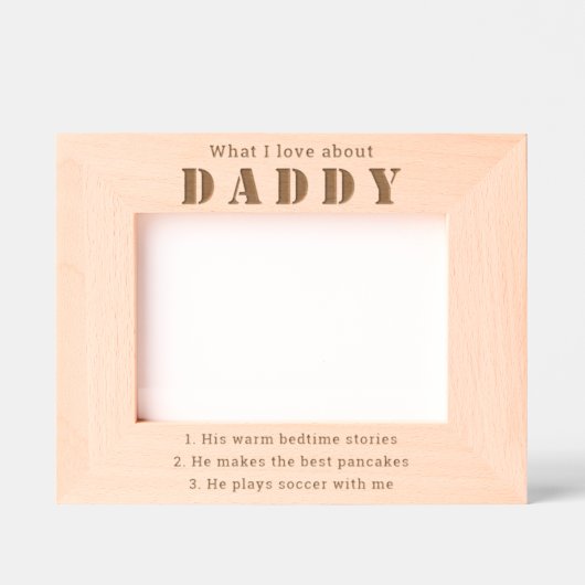 パーソナライズされたDaddy Daughter/Son Photo Frame レーザー彫刻フレーム (正面)