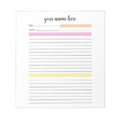 パーソナライズされたDaily Journalメモ帳 ノートパッド (正面)