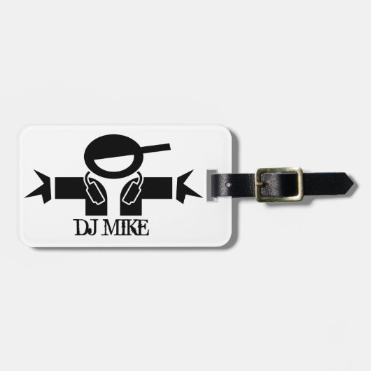 パーソナライズされたdeejay荷物タグ | DJギア ラゲッジタグ (正面横)