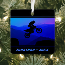 パーソナライズされたDirt Bike Motocrossクリスマス メタルオーナメント