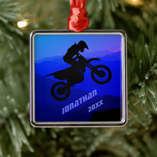 パーソナライズされたDirt Bike Motocrossクリスマス メタルオーナメント (ツリー)