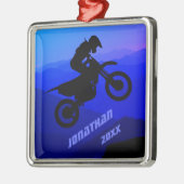 パーソナライズされたDirt Bike Motocrossクリスマス メタルオーナメント (左)