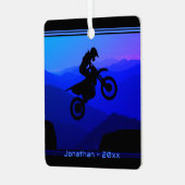 パーソナライズされたDirt Bike Motocrossクリスマス メタルオーナメント (正面左)